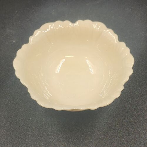 Lenox USA Trinket Dish Cabbage Leaf Footed 4.5" Bowl Cream with Gold Base