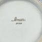 Japanese Imari Porcelain White Serving Bowl Pink Flowers on Gold Field Footed 7"