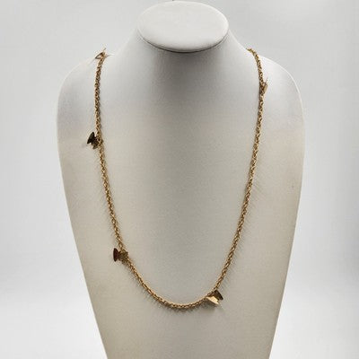 Sarah Coventry Gold Tone Chain with Butterflies Charm Refined Necklace 26"