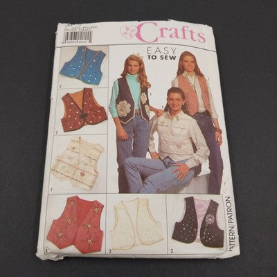 Simplicity Crafts 9652 Vintage Sewing Pattern 1990's Cut Misses Lined Vests