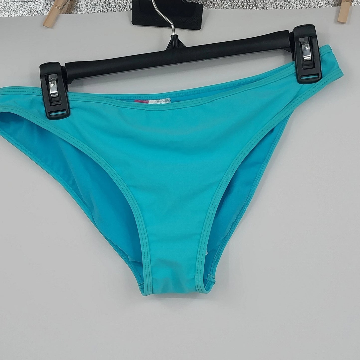 Capri Womens Tankini 2 Piece Swimsuit XL Turquoise Eyelet Lace Front Nylon Blend