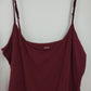 Old Navy Lace Trim Camisole Tank Top Lot 2 Women's Large Burgundy Pink Fitted