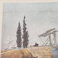 Framed Print Vincent van Gogh Langlois Bridge at Arles Vintage 1950 Wall Art 10"