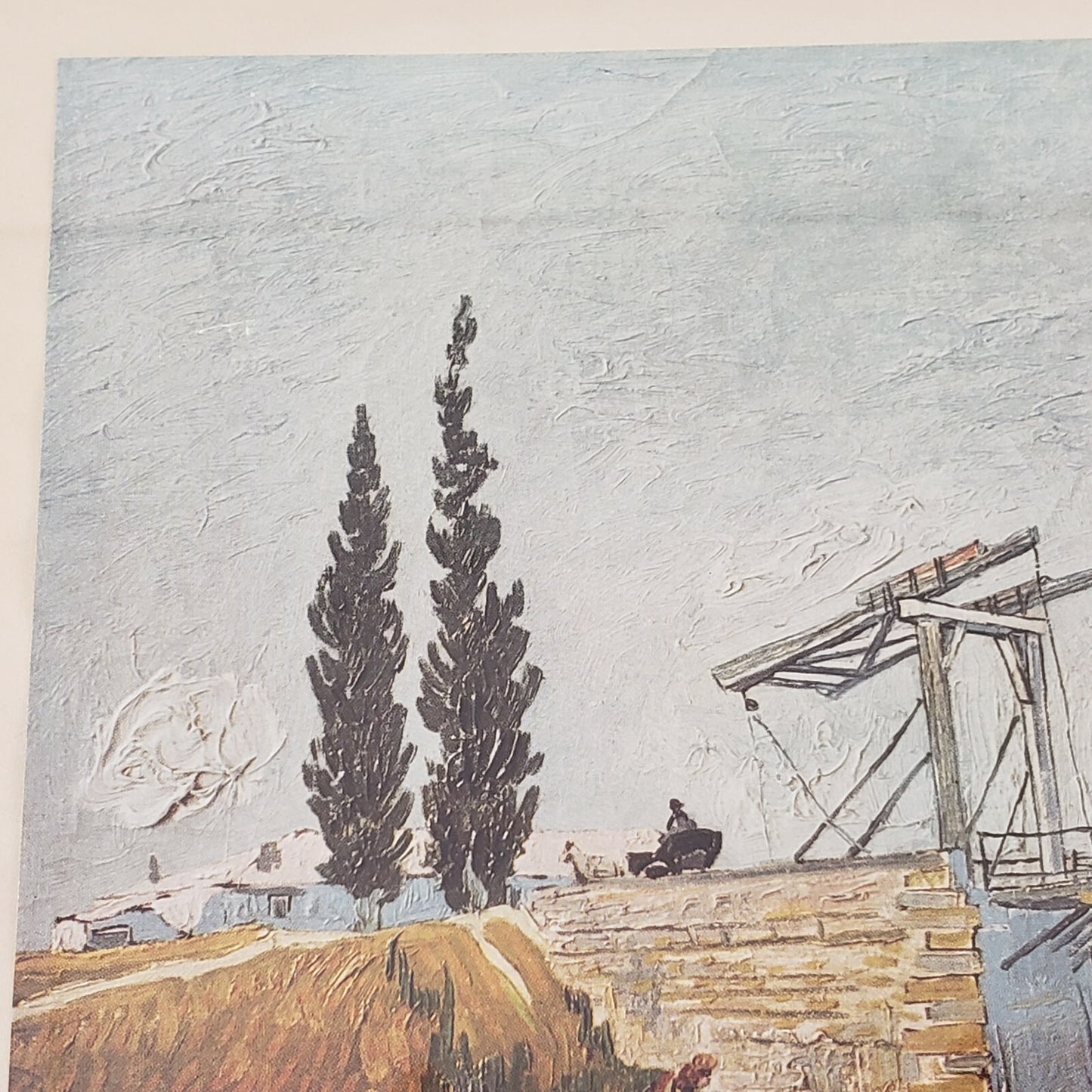 Framed Print Vincent van Gogh Langlois Bridge at Arles Vintage 1950 Wall Art 10"