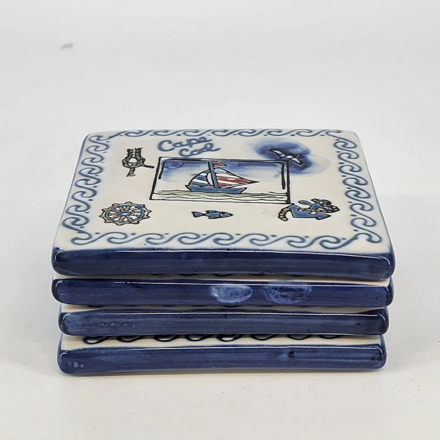 Cape Cod Ceramic Trivet Tiles Diane Artware Nantucket Set of 4