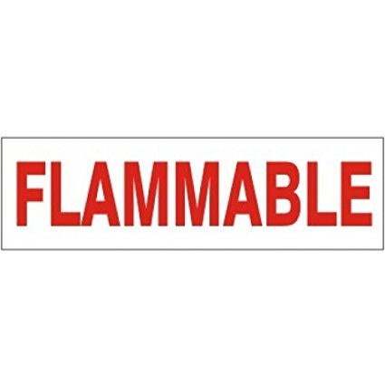 FLAMMABLE Decal Safety Sign Vinyl Adhesive Press On Pressure Sensitive 2.25" x 9" PD-2681