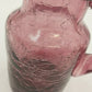 Amethyst Purple Crackle Glass Small Pitcher 5" with Handle Hand Blown