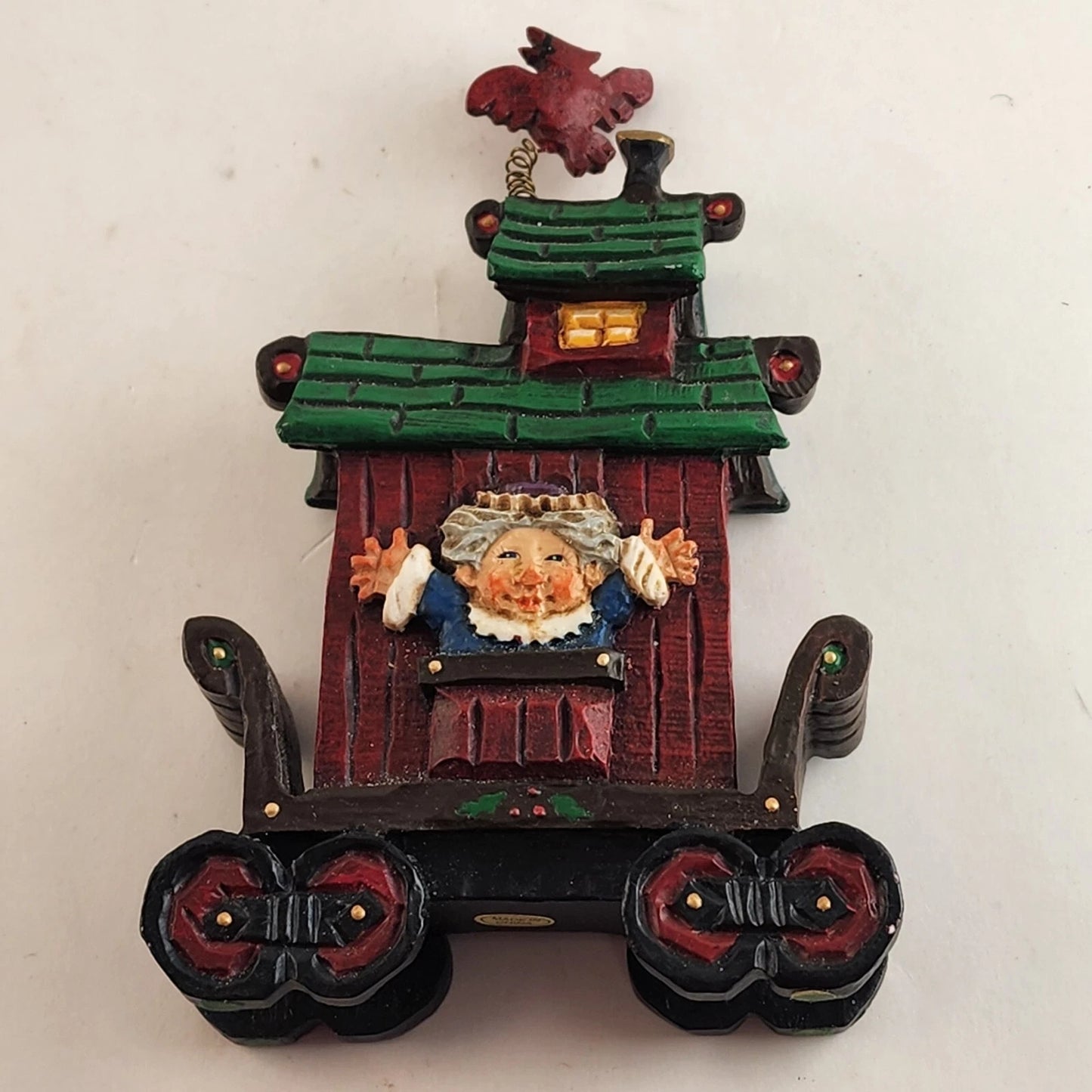 2 Christmas Train Figurines Great North Pole Railroad 2002 David Frykman