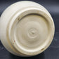 Handmade Pottery Vase White Beige Glazed Ceramic Footed Wide Body Rustic 8" Vtg