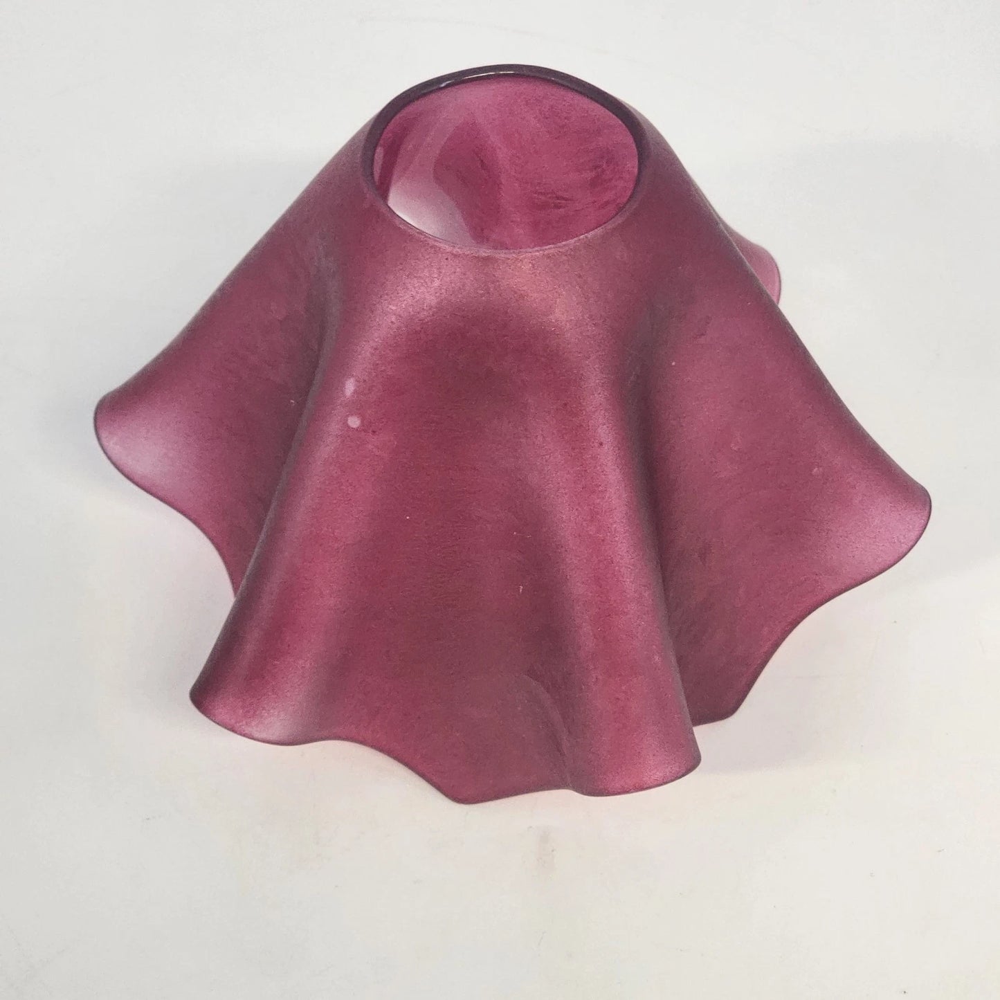 Partylite Cranberry Tiffany Lamp Shade ONLY Corroso Art Glass Handkerchief 4.5"