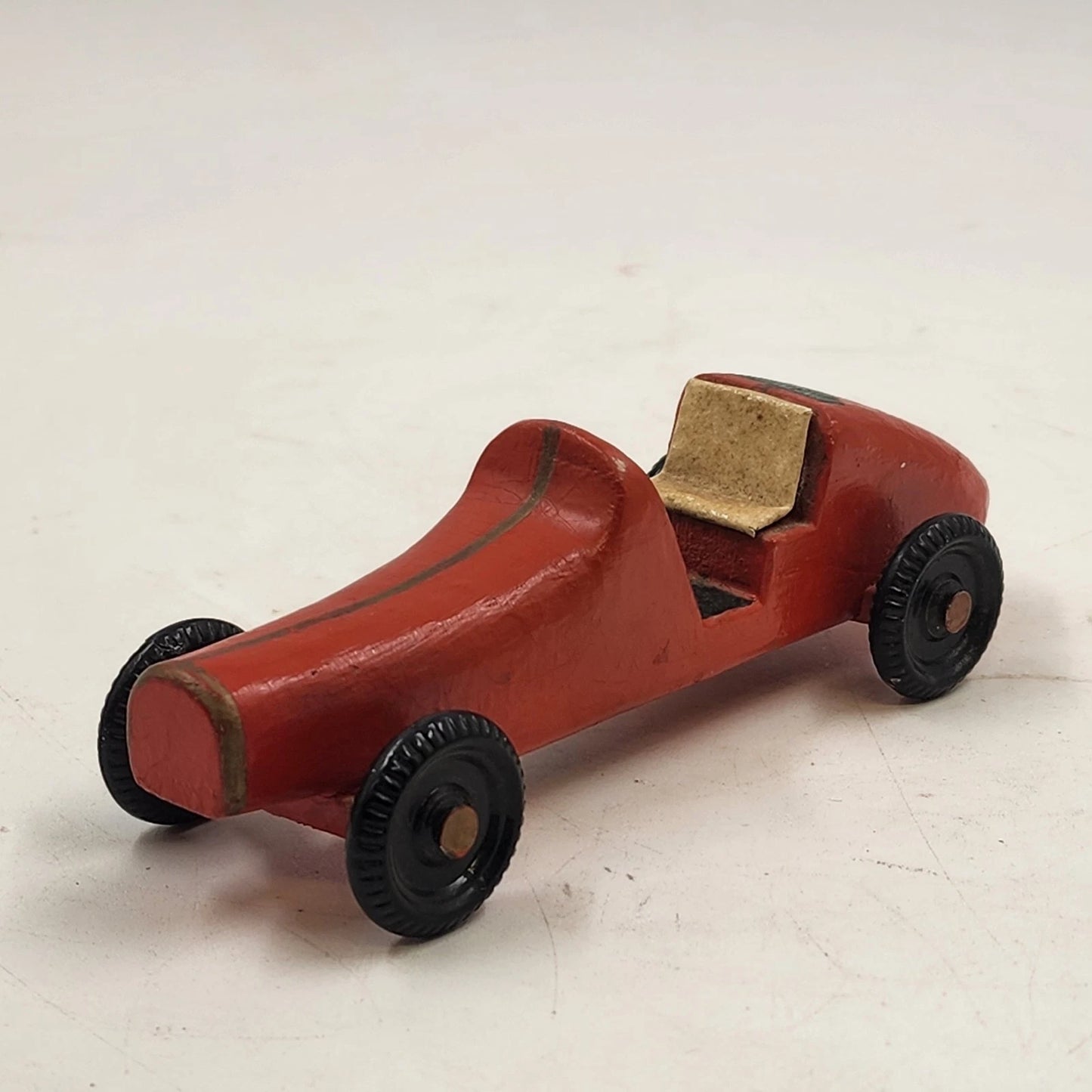 Pinewood Derby Car Handmade Wood Racer Red No.9 Cub Scouts USA Toy Vehicle 1990s