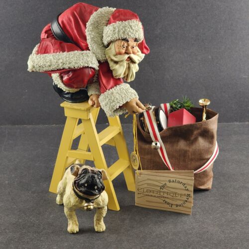 Santa Up A Ladder Hand Crafted Figurine from Saturday Evening Post Dec 20 1930