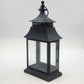 Candle Lantern 13" Black Metal Glass Rustic Farmhouse Hanging Pagoda /Tabletop