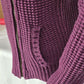 Ruff Hewn Lg Purple Cardigan Sweater Polycotton Knit Pockets Offset Zipper Front