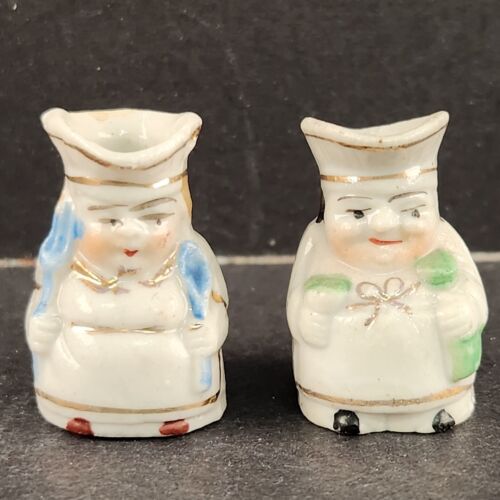 2 Royal Doulton Ceramic Toby Chef Characters Miniature Pitchers 1.25" Vintage