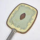 Yellow Green Enamel Hand Mirror 12 Inch Cameo Vintage