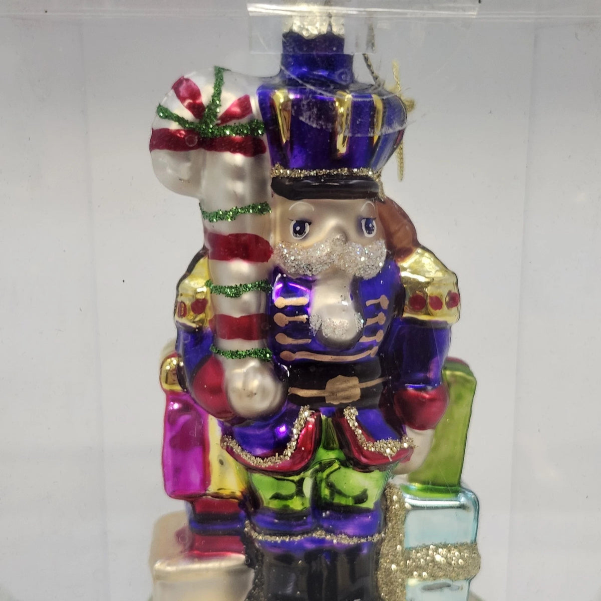 Far East Brokers Hand Crafted Collectible Glass Nutcracker Christmas Ornament