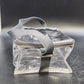 Get Organized Clear Vinyl Cosmetic Travel Organizer Bag Gray Strap 10" Zip Top