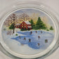 Clear Winter Platter Indiana Glass Lancaster 13"x1'' Christmas Skating Scene