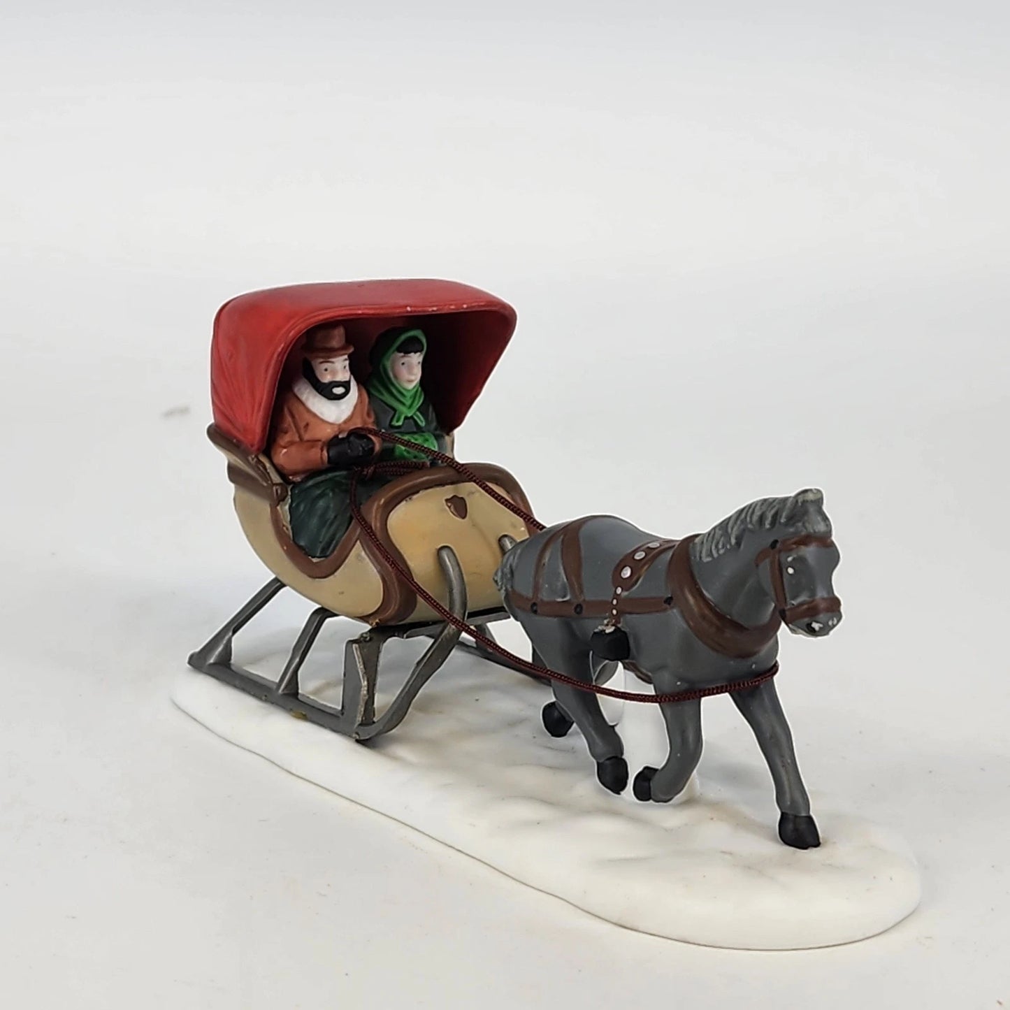 Dept 56 One Horse Open Sleigh Heritage Village Series Hand Painted Retired 1988