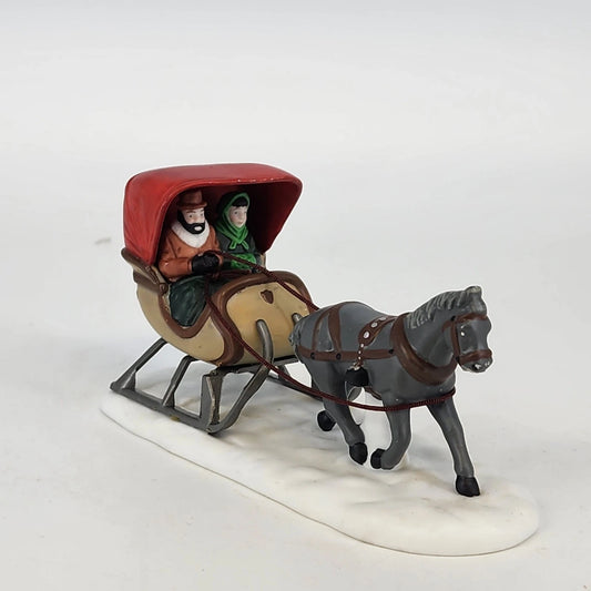 Dept 56 One Horse Open Sleigh Heritage Village Series Hand Painted Retired 1988