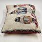 Christmas Nutcracker Soldiers Throw Pillow Tapestry Red Decor 15" x 11" Vtg USA
