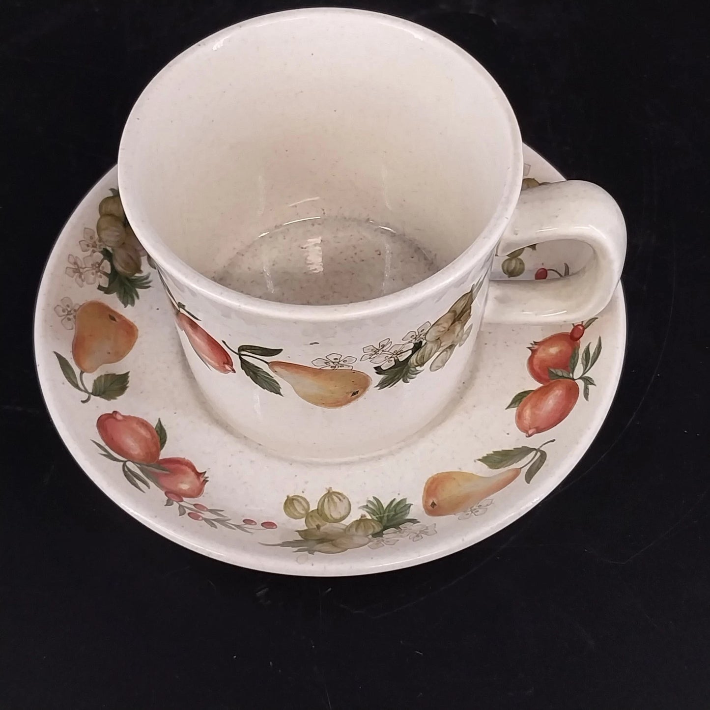 Wedgwood Quince Flat Cup & Saucer Fruit Ring Oven to Table Vintage England