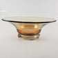 Marigold Footed Glass Serving Bowl 10" Elegant 3-Foot Base Amber Carnival MCM