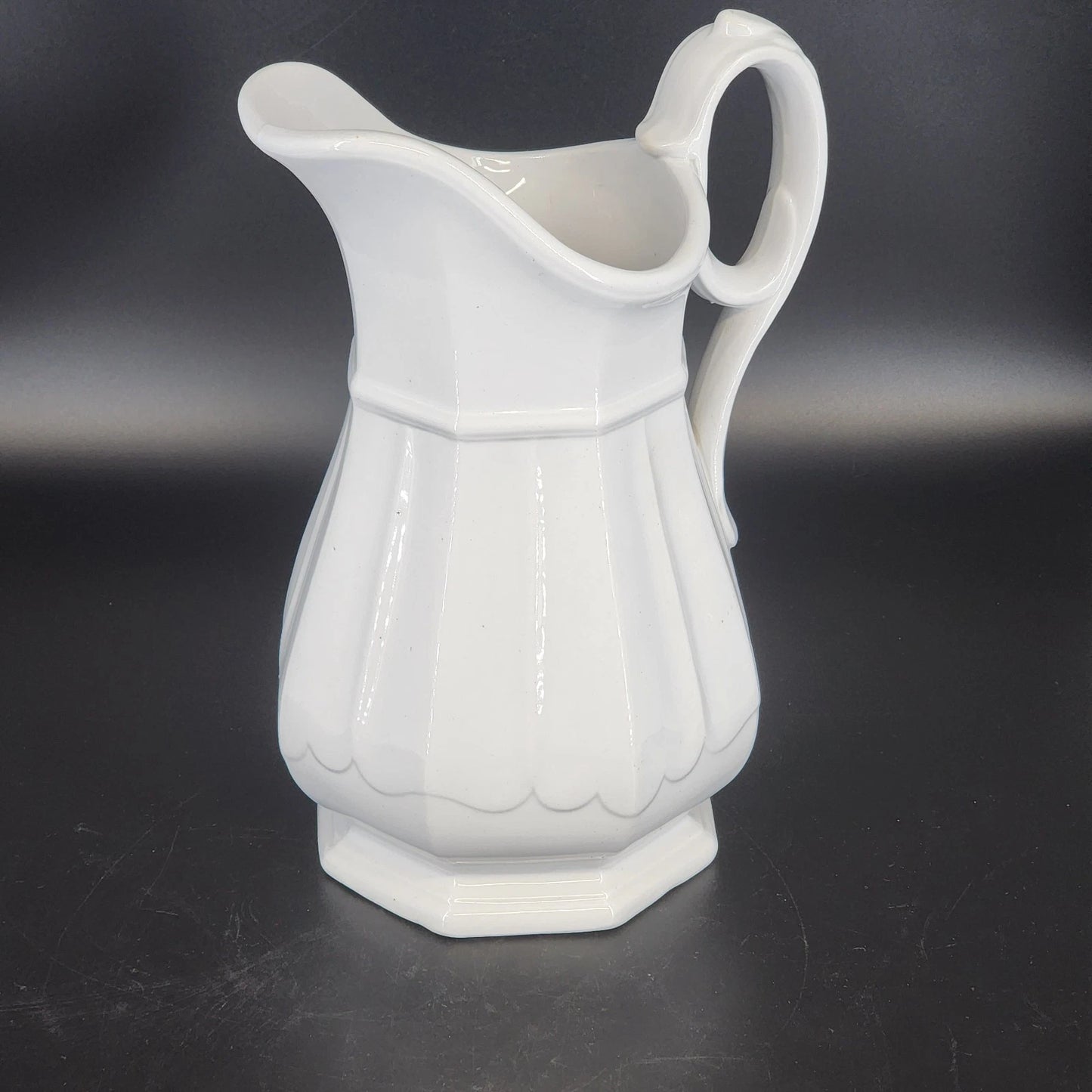 Antique Davenport White Ironstone Water Pitcher Staffordshire