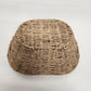 Wicker Basket Oval 11" x 16" Brown Vintage Handles Centerpiece Vanity Vintage