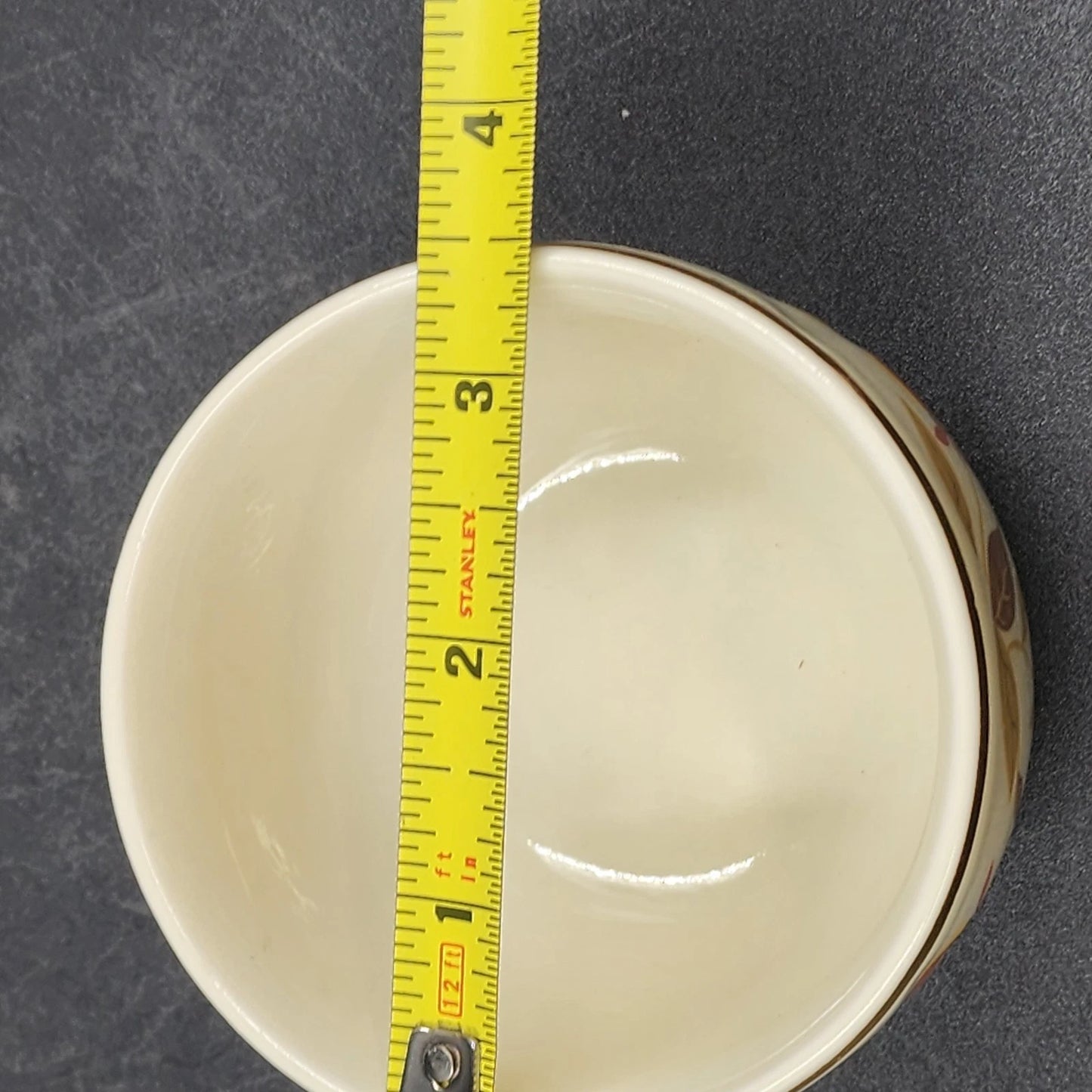 4 Autumn Leaf Radiance Custard Bowls 7 oz Hall's Superior Jewel Tea MCM Vintage