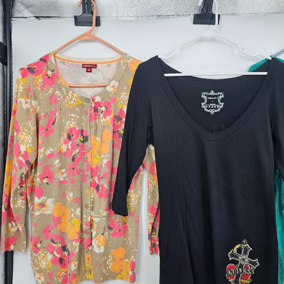 Women’s Tops Lot Size Large 5 Pc Merona Express Escio Bundle Long Sleeve Casual Blouses