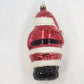 Santa Claus Hand Painted Blown Glass Christmas Hanging Ornament 5.25" Candy Cane