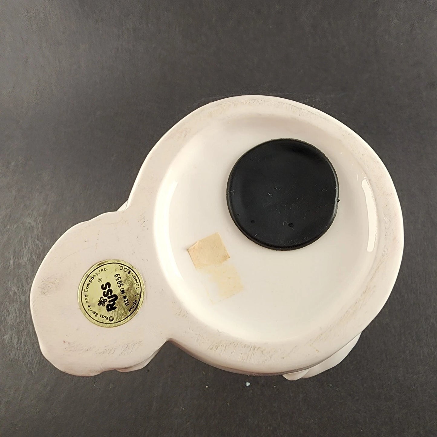 Russ Berrie Snowman Ceramic Coin Bank 1980s White Red Green Scarf Christmas 6"