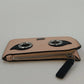 Calvin Klein Pink Blush Saffiano Leather Robot Face Key Ring Coin Purse