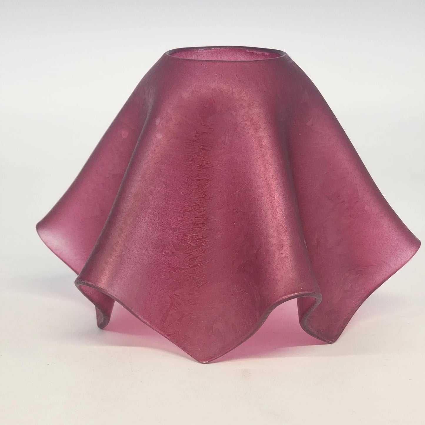 Partylite Cranberry Tiffany Lamp Shade ONLY Corroso Art Glass Handkerchief 4.5"