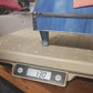 Blue Marbled Stained Glass Grand Piano Trinket Jewelry Box Metal Frame 7" Vtg