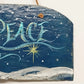 Hand Painted Slate Peace Plaque Dove Star Wall Decor 10.5" Leather Hanger