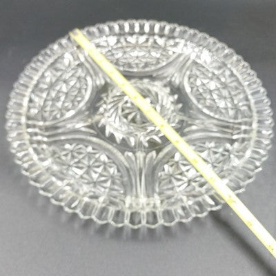 Anchor Hocking Stars & Bars Relish Platter 12"d EAPC 5 Part Divided Vintage