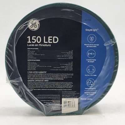 GE Stay Bright 150 LED Christmas String Light Warm White 37.2' Length per Set