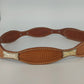 Brown Leather Basketweave Ranger Belt No Buckle 1.5" Marked 38 Vintage JJ Stamp