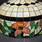 X-Large Stained Glass Hanging Light Tiffany Style Chandelier 3-Light Floral Vtg