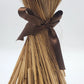 Large Dried Wheat Sheaf Bundle Brown Ribbon Tabletop Decor 19" Rustic Farmhouse