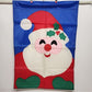 Christmas Santa Claus Decorative Heavy Nylon Yard Flag 39" x 27" Sewn Colorful