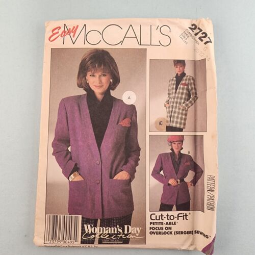 McCall's 2727 Vintage Sewing Pattern '86 Misses Cardigan Jacket Sizes 20 22 24