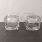 Set of 2 Shot Glasses Whiskey Jack Daniels Square Shape Clear 2 oz Vintage