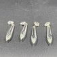 4 Icicle Spear Crystal Glass Vintage Prisms 2.9" w Octagon Accent Wire Connector
