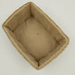 Handwoven Rattan Storage Basket 2-Tone w/ Liner Rectangular 7"