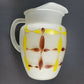 MCM Frosted Pitcher Set Geometric Southwest Mid-Century Yellow Brown Brushstroke