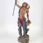 Native American Warrior Chief Statue Spear & Animal Hide Figurine Large 16.5"